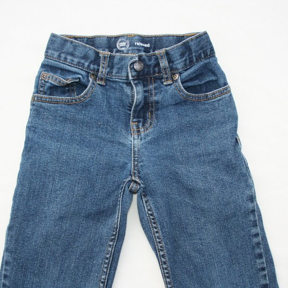 BOYS 7 SLIM WAIST BLUE JEANS RELAXED FIT NICE CONDITION POCKETS ADJUSTABLE WAIST - Picture 3 of 16